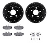 8512-54318 Drilled/Slotted Brake Rotors w/5000 Advanced Brake Pads Kit & Hardware [Black], 1993-2005 Ford/Lincoln/Mercury/Mazda, - image 1