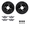 8512-54377 Drilled/Slotted Brake Rotors w/5000 Advanced Brake Pads Kit & Hardware [Black], 2000-2004 Ford/Lincoln/Mercury/Mazda, - image 1