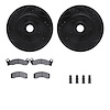 8512-55000 Drilled/Slotted Brake Rotors w/5000 Advanced Brake Pads Kit & Hardware [Black], 1987-1992 Ford/Lincoln/Mercury/Mazda, - image 1