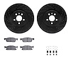 8512-55002 Drilled/Slotted Brake Rotors w/5000 Advanced Brake Pads Kit & Hardware [Black], 2017-2020 Ford/Lincoln/Mercury/Mazda, - image 1