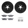 8512-55010 Drilled/Slotted Brake Rotors w/5000 Advanced Brake Pads Kit & Hardware [Black], 2015-2020 Ford/Lincoln/Mercury/Mazda, - image 1