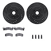 8512-55014 Drilled/Slotted Brake Rotors w/5000 Advanced Brake Pads Kit & Hardware [Black], 1984-1987 Ford/Lincoln/Mercury/Mazda, - image 1