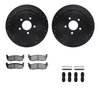 8512-55020 Drilled/Slotted Brake Rotors w/5000 Advanced Brake Pads Kit & Hardware [Black], 2003-2011 Ford/Lincoln/Mercury/Mazda, - image 2