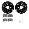 8512-55022 Drilled/Slotted Brake Rotors w/5000 Advanced Brake Pads Kit & Hardware [Black], 1994-1997 Ford/Lincoln/Mercury/Mazda, - image 1