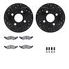 8512-55029 Drilled/Slotted Brake Rotors w/5000 Advanced Brake Pads Kit & Hardware [Black], 1983-1983 Ford/Lincoln/Mercury/Mazda, - image 1
