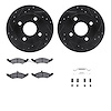 8512-55030 Drilled/Slotted Brake Rotors w/5000 Advanced Brake Pads Kit & Hardware [Black], 1983-1983 Ford/Lincoln/Mercury/Mazda, - image 1