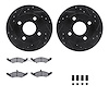 8512-55031 Drilled/Slotted Brake Rotors w/5000 Advanced Brake Pads Kit & Hardware [Black], 1983-1994 Ford/Lincoln/Mercury/Mazda, - image 1