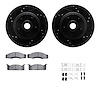 8512-55037 Drilled/Slotted Brake Rotors w/5000 Advanced Brake Pads Kit & Hardware [Black], 1970-1972 Ford/Lincoln/Mercury/Mazda, - image 1