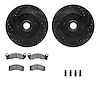 8512-55096 Drilled/Slotted Brake Rotors w/5000 Advanced Brake Pads Kit & Hardware [Black], 1987-1993 Ford/Lincoln/Mercury/Mazda, - image 1