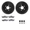 8512-55099 Drilled/Slotted Brake Rotors w/5000 Advanced Brake Pads Kit & Hardware [Black], 1989-1990 Ford/Lincoln/Mercury/Mazda, - image 1