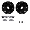 8512-55102 Drilled/Slotted Brake Rotors w/5000 Advanced Brake Pads Kit & Hardware [Black], 1987-1988 Ford/Lincoln/Mercury/Mazda, - image 1