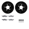 8512-55105 Drilled/Slotted Brake Rotors w/5000 Advanced Brake Pads Kit & Hardware [Black], 1991-1992 Ford/Lincoln/Mercury/Mazda, - image 1