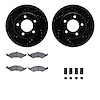 8512-55106 Drilled/Slotted Brake Rotors w/5000 Advanced Brake Pads Kit & Hardware [Black], 1991-1993 Ford/Lincoln/Mercury/Mazda, - image 1