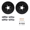 8512-55135 Drilled/Slotted Brake Rotors w/5000 Advanced Brake Pads Kit & Hardware [Black], 1994-2004 Ford/Lincoln/Mercury/Mazda, - image 1