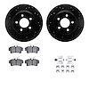 8512-55138 Drilled/Slotted Brake Rotors w/5000 Advanced Brake Pads Kit & Hardware [Black], 1994-2004 Ford/Lincoln/Mercury/Mazda, - image 1