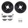 8512-56009 Drilled/Slotted Brake Rotors w/5000 Advanced Brake Pads Kit & Hardware [Black], 1998-1999 Ford/Lincoln/Mercury/Mazda, - image 1