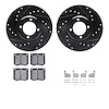8512-56014 Drilled/Slotted Brake Rotors w/5000 Advanced Brake Pads Kit & Hardware [Black], 1970-1977 Ford/Lincoln/Mercury/Mazda, - image 1