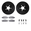 8512-56015 Drilled/Slotted Brake Rotors w/5000 Advanced Brake Pads Kit & Hardware [Black], 2003-2011 Ford/Lincoln/Mercury/Mazda, - image 1