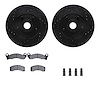 8512-56034 Drilled/Slotted Brake Rotors w/5000 Advanced Brake Pads Kit & Hardware [Black], 1981-1991 Ford/Lincoln/Mercury/Mazda, - image 1