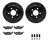 8512-56046 Drilled/Slotted Brake Rotors w/5000 Advanced Brake Pads Kit & Hardware [Black], 1992-1995 Ford/Lincoln/Mercury/Mazda, - image 1