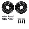 8512-56076 Drilled/Slotted Brake Rotors w/5000 Advanced Brake Pads Kit & Hardware [Black], 1996-2002 Ford/Lincoln/Mercury/Mazda, - image 1