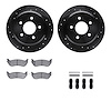 8512-56077 Drilled/Slotted Brake Rotors w/5000 Advanced Brake Pads Kit & Hardware [Black], 1996-2002 Ford/Lincoln/Mercury/Mazda, - image 1