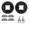 8512-58005 Drilled/Slotted Brake Rotors w/5000 Advanced Brake Pads Kit & Hardware [Black], 1992-1998 Acura/Honda, Position: Fron - image 1