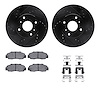 8512-58009 Drilled/Slotted Brake Rotors w/5000 Advanced Brake Pads Kit & Hardware [Black], 1998-1999 Acura/Honda, Position: Fron - image 1