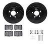 8512-58026 Drilled/Slotted Brake Rotors w/5000 Advanced Brake Pads Kit & Hardware [Black], 2005-2012 Acura/Honda, Position: Fron - image 1