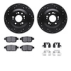 8512-58029 Drilled/Slotted Brake Rotors w/5000 Advanced Brake Pads Kit & Hardware [Black], 2009-2014 Acura/Honda, Position: Rear - image 1