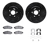 8512-58032 Drilled/Slotted Brake Rotors w/5000 Advanced Brake Pads Kit & Hardware [Black], 2014-2016 Acura/Honda, Position: Fron - image 1