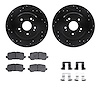 8512-58039 Drilled/Slotted Brake Rotors w/5000 Advanced Brake Pads Kit & Hardware [Black], 2015-2020 Acura/Honda, Position: Rear - image 1