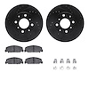 8512-59004 Drilled/Slotted Brake Rotors w/5000 Advanced Brake Pads Kit & Hardware [Black], 1984-1985 Acura/Honda, Position: Fron - image 1