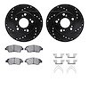 8512-59038 Drilled/Slotted Brake Rotors w/5000 Advanced Brake Pads Kit & Hardware [Black], 2011-2015 Acura/Honda, Position: Fron - image 1