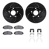 8512-59063 Drilled/Slotted Brake Rotors w/5000 Advanced Brake Pads Kit & Hardware [Black], 2003-2021 Acura/Honda, Position: Fron - image 1