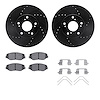 8512-59065 Drilled/Slotted Brake Rotors w/5000 Advanced Brake Pads Kit & Hardware [Black], 2002-2015 Acura/Honda, Position: Fron - image 1
