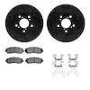 8512-59077 Drilled/Slotted Brake Rotors w/5000 Advanced Brake Pads Kit & Hardware [Black], 2005-2010 Acura/Honda, Position: Fron - image 1