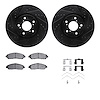 8512-59080 Drilled/Slotted Brake Rotors w/5000 Advanced Brake Pads Kit & Hardware [Black], 2014-2020 Acura/Honda, Position: Fron - image 1