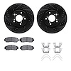 8512-59083 Drilled/Slotted Brake Rotors w/5000 Advanced Brake Pads Kit & Hardware [Black], 2011-2014 Acura/Honda, Position: Fron - image 1