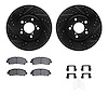 8512-59084 Drilled/Slotted Brake Rotors w/5000 Advanced Brake Pads Kit & Hardware [Black], 2009-2014 Acura/Honda, Position: Fron - image 1