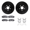 8512-59085 Drilled/Slotted Brake Rotors w/5000 Advanced Brake Pads Kit & Hardware [Black], 2007-2016 Acura/Honda, Position: Fron - image 1