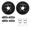 8512-59087 Drilled/Slotted Brake Rotors w/5000 Advanced Brake Pads Kit & Hardware [Black], Fits Select Acura/Honda, Position: Fr - image 1