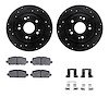 8512-59097 Drilled/Slotted Brake Rotors w/5000 Advanced Brake Pads Kit & Hardware [Black], 2016-2016 Acura/Honda, Position: Rear - image 1