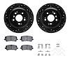 8512-59103 Drilled/Slotted Brake Rotors w/5000 Advanced Brake Pads Kit & Hardware [Black], Fits Select Acura/Honda, Position: Re - image 1