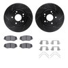 8512-59106 Drilled/Slotted Brake Rotors w/5000 Advanced Brake Pads Kit & Hardware [Black], 2016-2021 Acura/Honda, Position: Fron - image 2