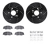 8512-59113 Drilled/Slotted Brake Rotors w/5000 Advanced Brake Pads Kit & Hardware [Black], Fits Select Acura/Honda, Position: Fr - image 1