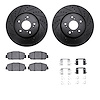 8512-59115 Drilled/Slotted Brake Rotors w/5000 Advanced Brake Pads Kit & Hardware [Black], Fits Select Acura/Honda, Position: Fr - image 1