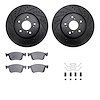 8512-59116 Drilled/Slotted Brake Rotors w/5000 Advanced Brake Pads Kit & Hardware [Black], Fits Select Acura/Honda, Position: Fr - image 1