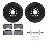 8512-59120 Drilled/Slotted Brake Rotors w/5000 Advanced Brake Pads Kit & Hardware [Black], 2017-2019 Acura/Honda, Position: Fron - image 1