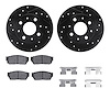 8512-59131 Drilled/Slotted Brake Rotors w/5000 Advanced Brake Pads Kit & Hardware [Black], 1982-1983 Acura/Honda, Position: Fron - image 1